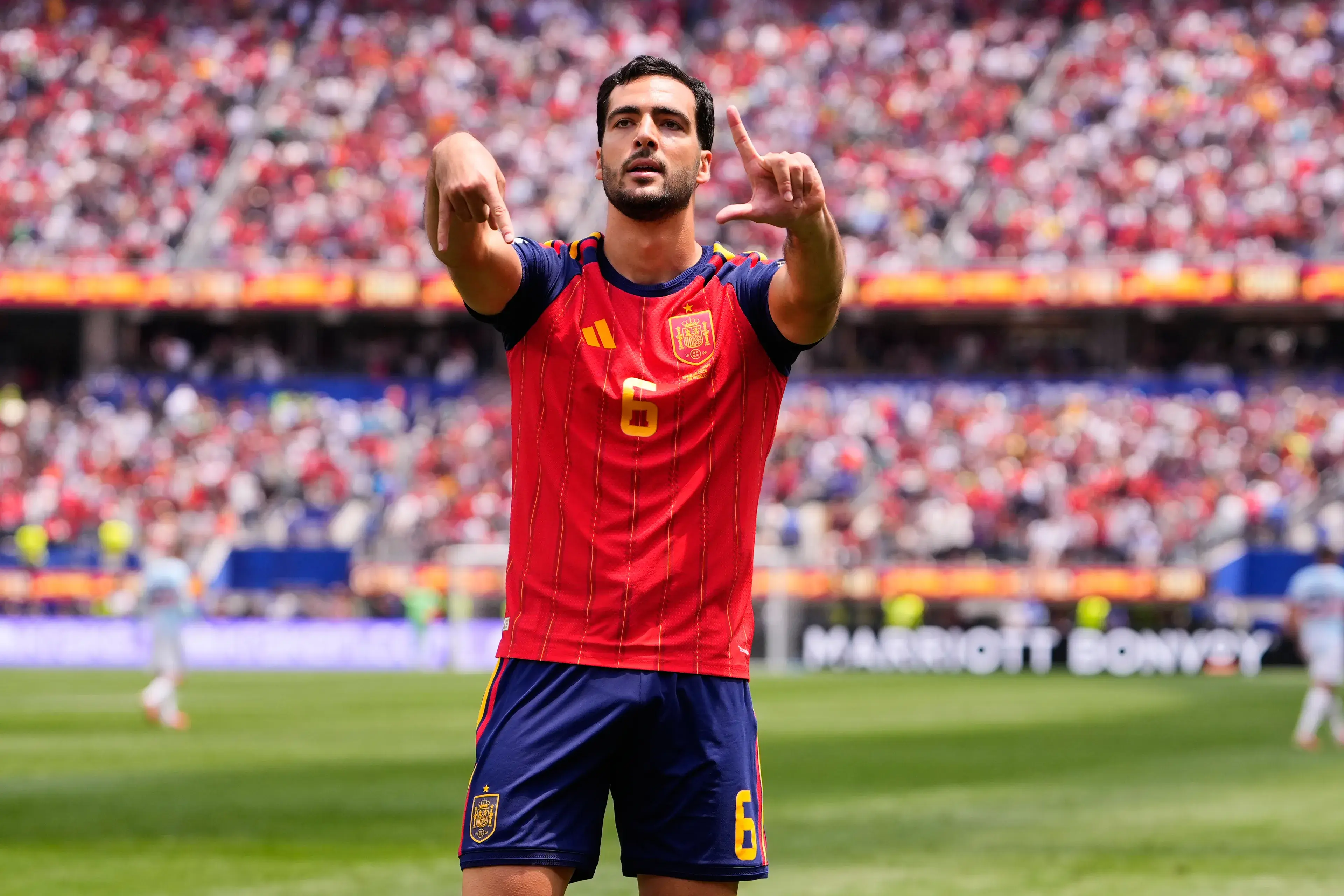 Spain players celebrate after defeating Belgium to qualify for the World Cup semi-finals.