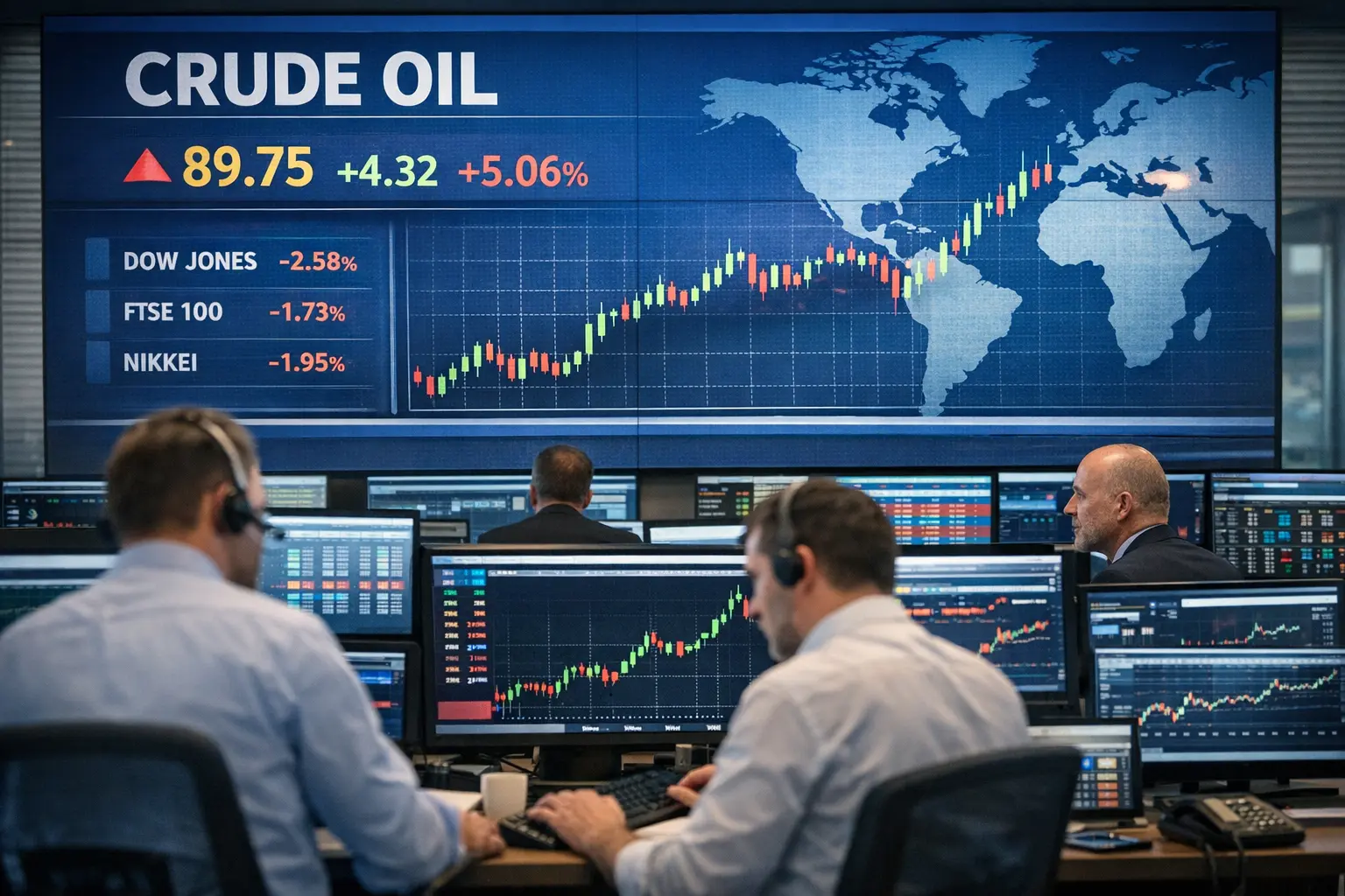 Global impact of Iran bombing reflected in rising oil prices and market volatility.