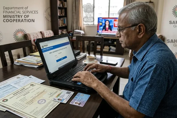 Investor filing Sahara refund claim online with documents and portal interface