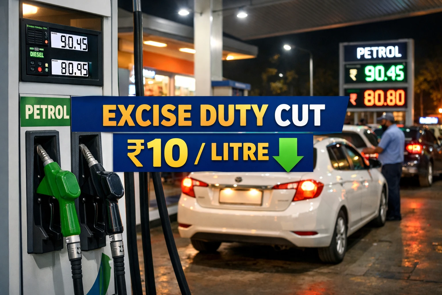 India petrol diesel price drop after excise duty cut ₹10 per litre