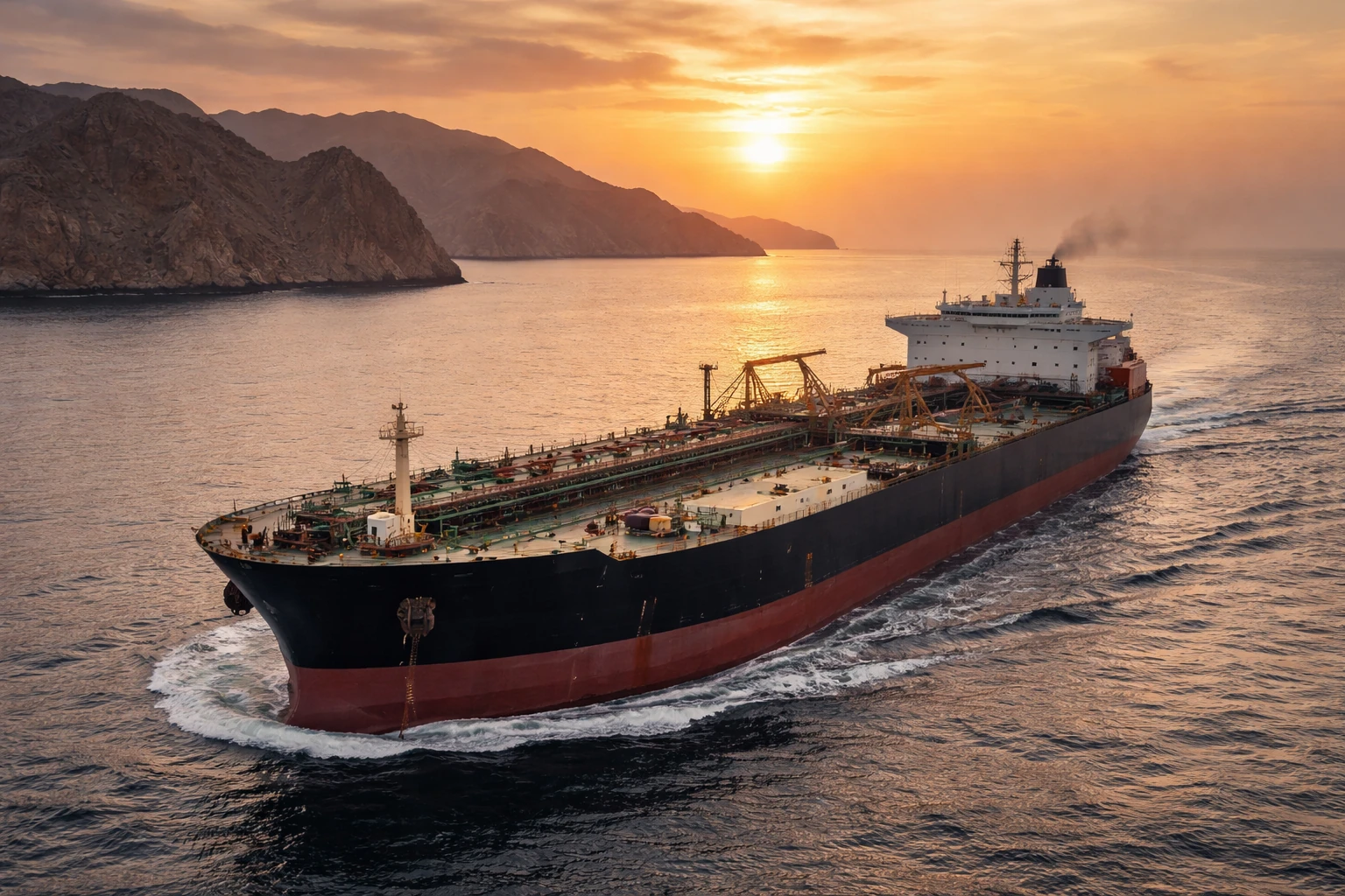 Oil tanker sailing through Strait of Hormuz as oil prices rise after ships attacked near Strait of Hormuz
