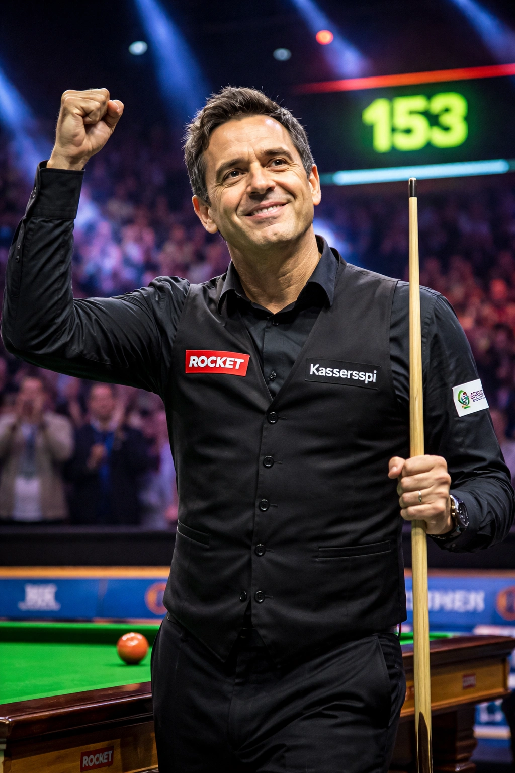 Ronnie O'Sullivan during his highest-ever 153 break at the World Open in China.