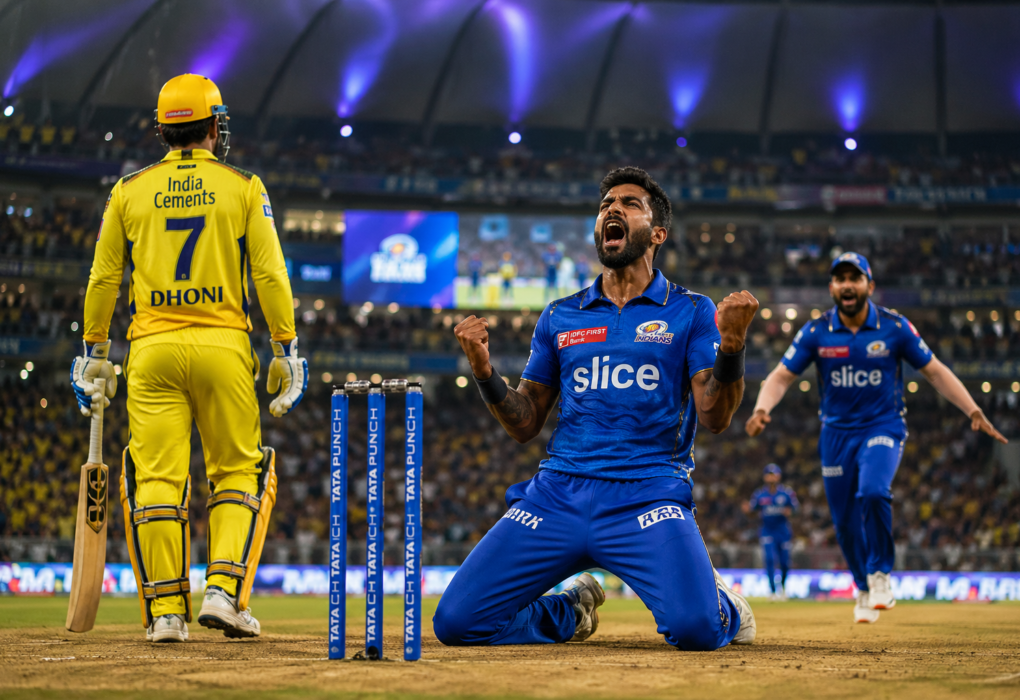 IPL players reacting emotionally during a dramatic IPL 2026 match under stadium lights