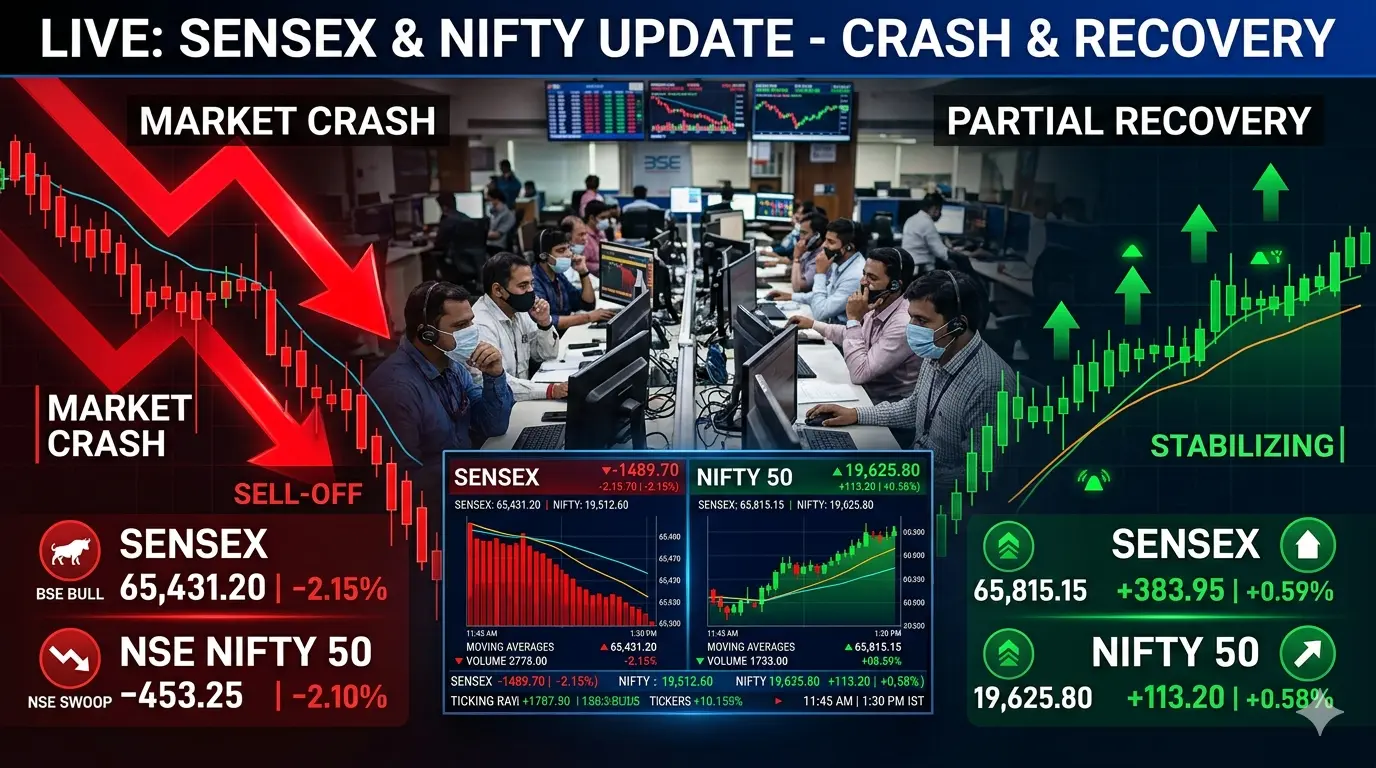 Sensex and Nifty recover from intraday lows amid market volatility