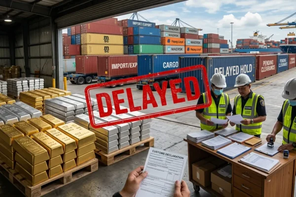 Gold and silver imports halted in India due to clearance delay