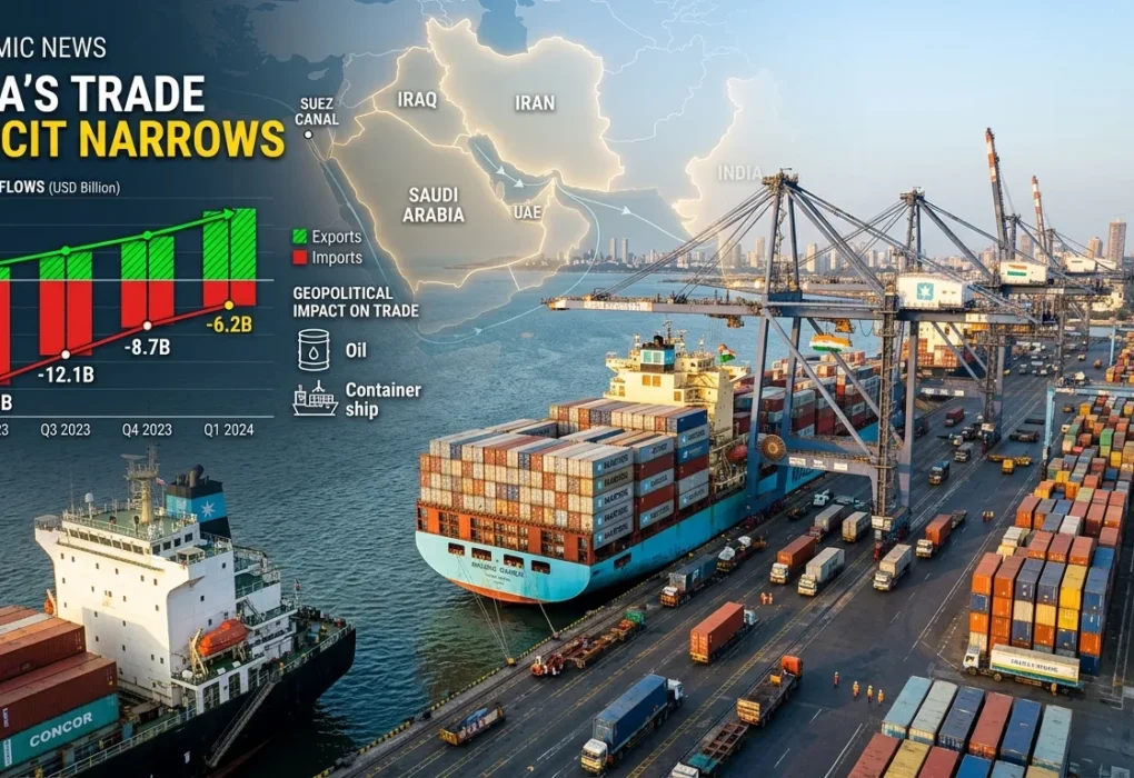 India trade deficit narrows in March despite global geopolitical risks