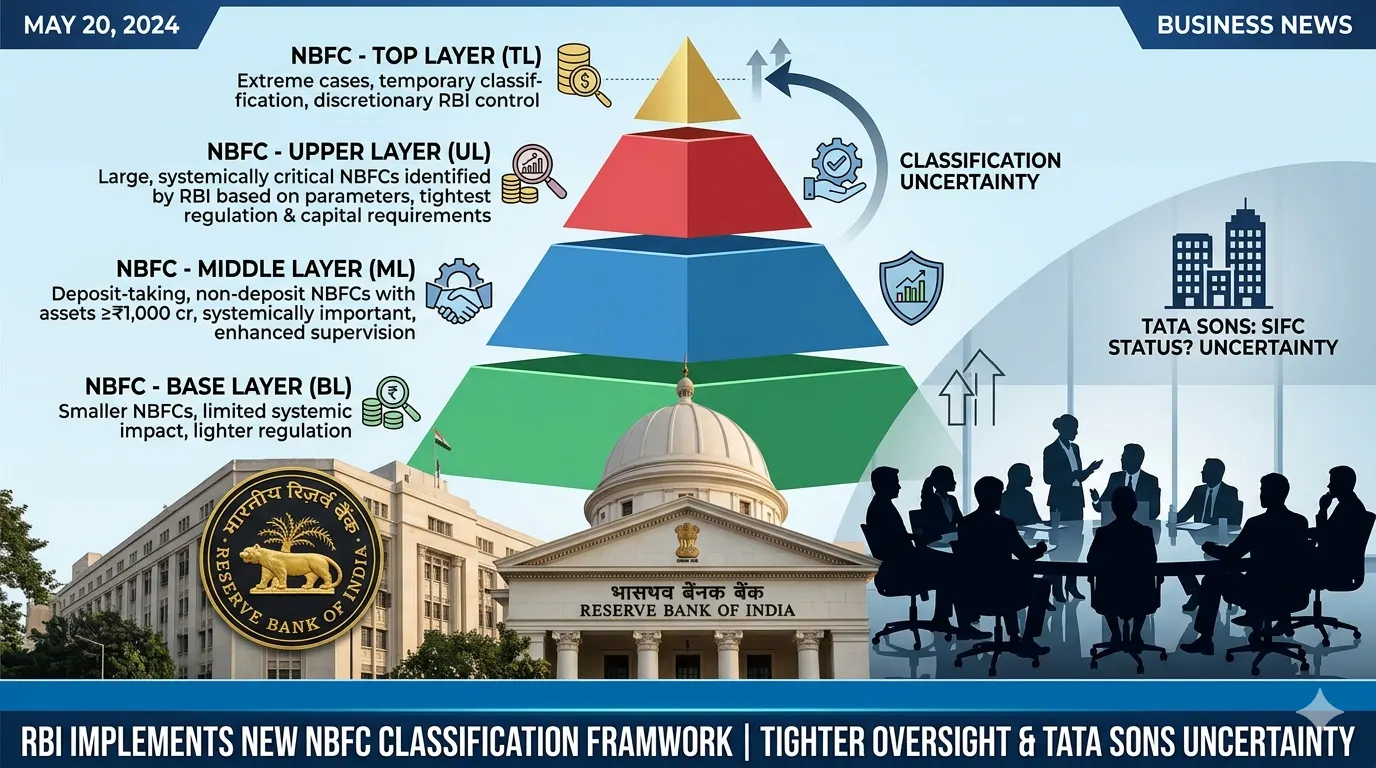 RBI tightening NBFC classification norms affecting Tata Sons status