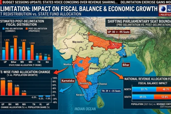 Delimitation in India affecting fiscal balance and state funding