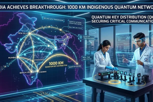 India builds indigenous quantum communication network spanning 1000 km.