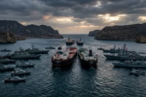 Iran war shifts to strategic standoff in Strait of Hormuz.