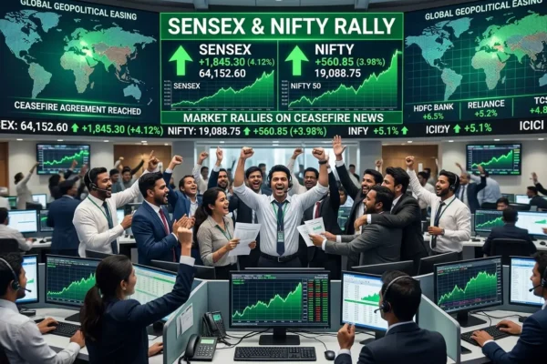 Sensex and Nifty rise sharply after ceasefire optimism boosts market sentiment