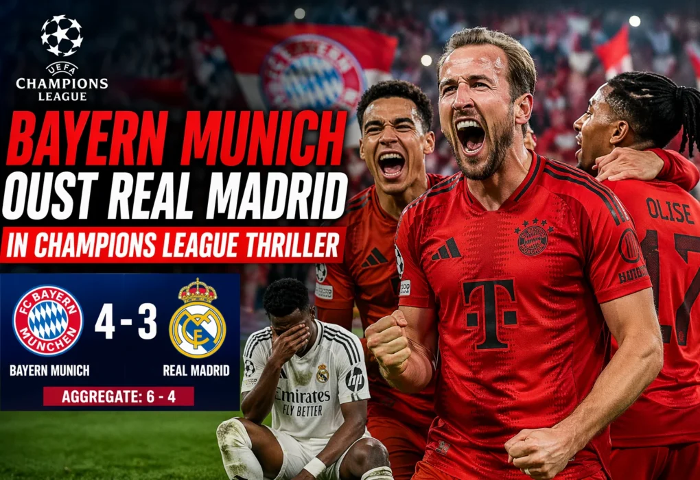 Bayern Munich players celebrate dramatic win over Real Madrid in Champions League quarter-final