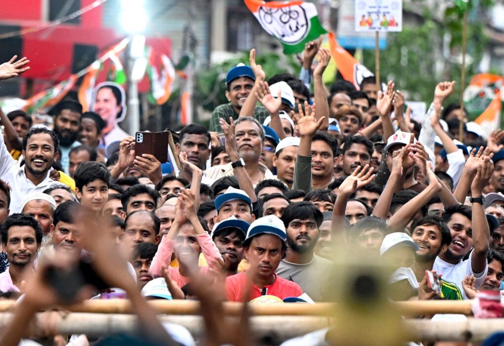 Narendra Modi addressing a rally in West Bengal during election campaign