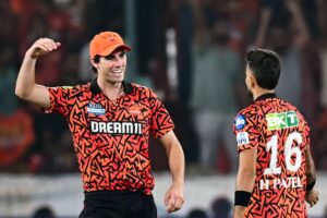 Hyderabad players celebrating during an IPL 2026 match as Simon Doull praises their top-four form