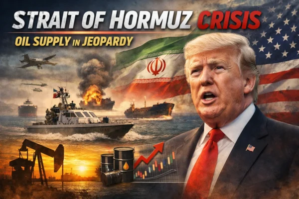 Donald Trump reacting to Iran tensions as oil tankers move through the Strait of Hormuz amid rising global oil supply concerns