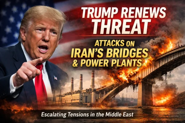 Donald Trump warning of attacks on Iran bridges and power plants amid rising Middle East tensions