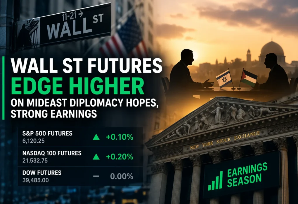 Wall Street futures rise as Middle East diplomacy hopes and strong corporate earnings boost market sentiment