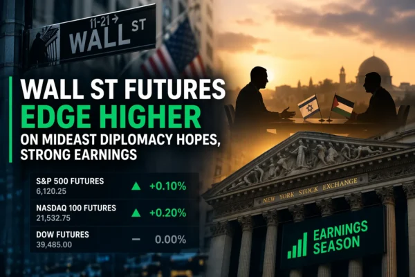 Wall Street futures rise as Middle East diplomacy hopes and strong corporate earnings boost market sentiment